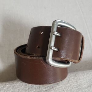 Gap Men's Brown Genuine Leather Belt Double Holes Hippie Bohemian Unisex Utility